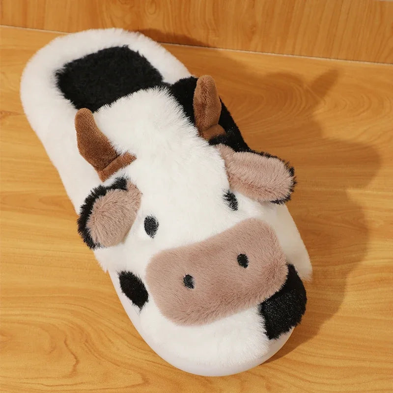 Funki Findz | Shoes | Women's Cute Plush Warm Cow Slippers