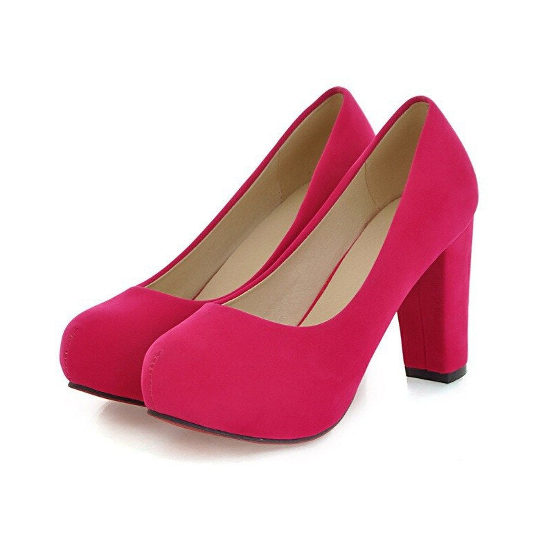 Funki Findz | Shoes | Women's Faux Suede High Chunky Heels