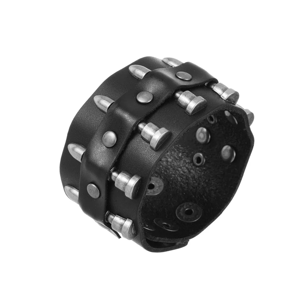 Funki Findz | Bracelets | Unisex Leather Gothic Wristband