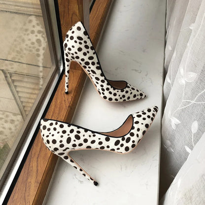 Funki Findz | Shoes | Women's White Black Spotted Heels