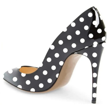 Funki Findz | Shoes | Women's PU Leather Polka Dot Heels