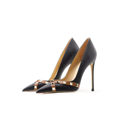 Funki Findz | Shoes | Women's Luxury Leather Rivet Stilettos