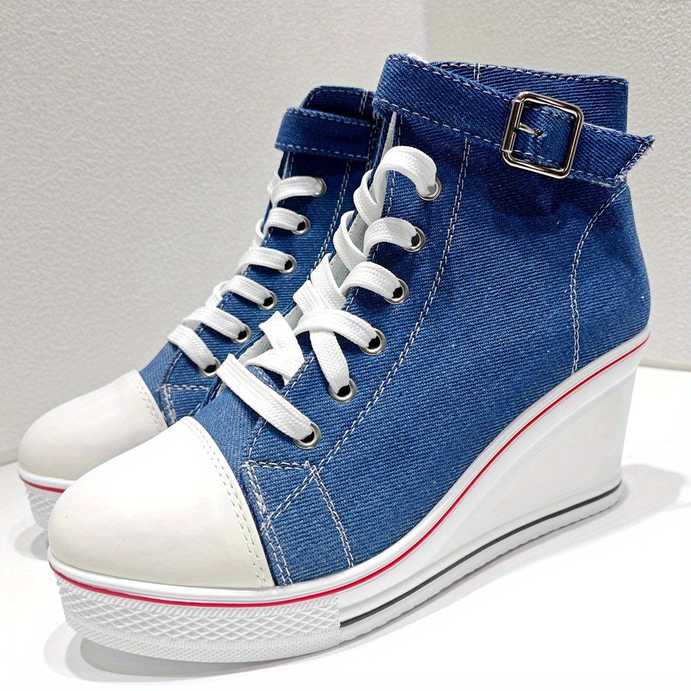 Funki Findz | Boots | Women's High Top Platform Wedge Sneaker