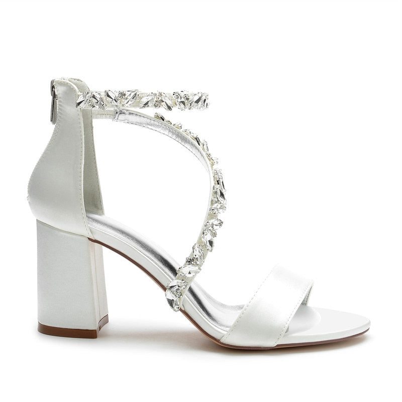Funki Findz | Shoes | Women's Crystal Silk Wedding Sandals