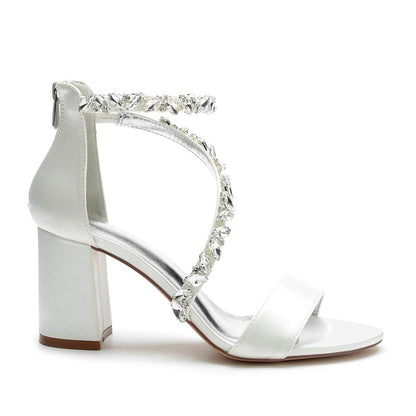 Funki Findz | Shoes | Women's Crystal Silk Wedding Sandals