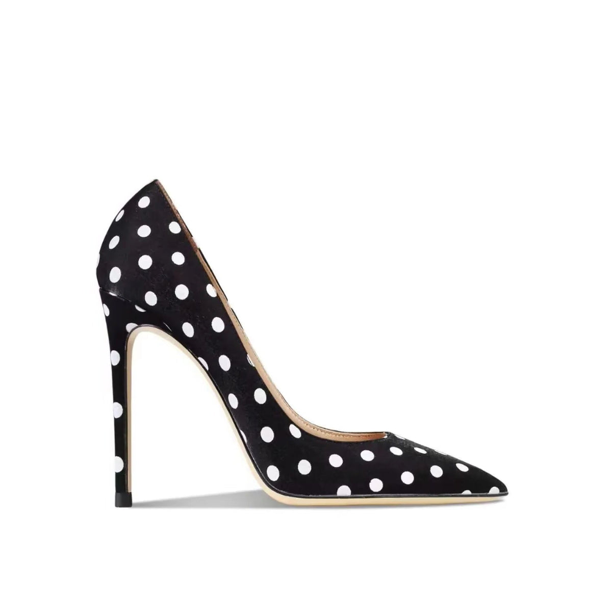 Funki Findz | Shoes | Women's Silk Polka Dot Pointed Toe Heels
