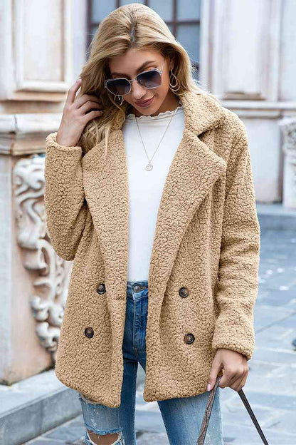 Funki Findz | Jackets | Women's Full Lapel Collar Sherpa Coat