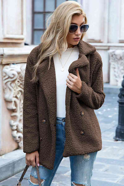 Funki Findz | Jackets | Women's Full Lapel Collar Sherpa Coat