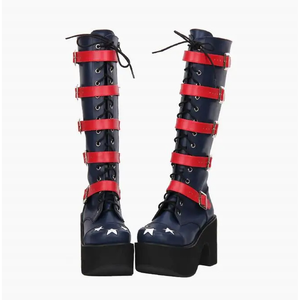 Funki Findz | Boots | Women's Platform Chunky Buckle Boots
