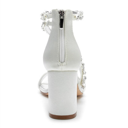 Funki Findz | Shoes | Women's Crystal Silk Wedding Sandals