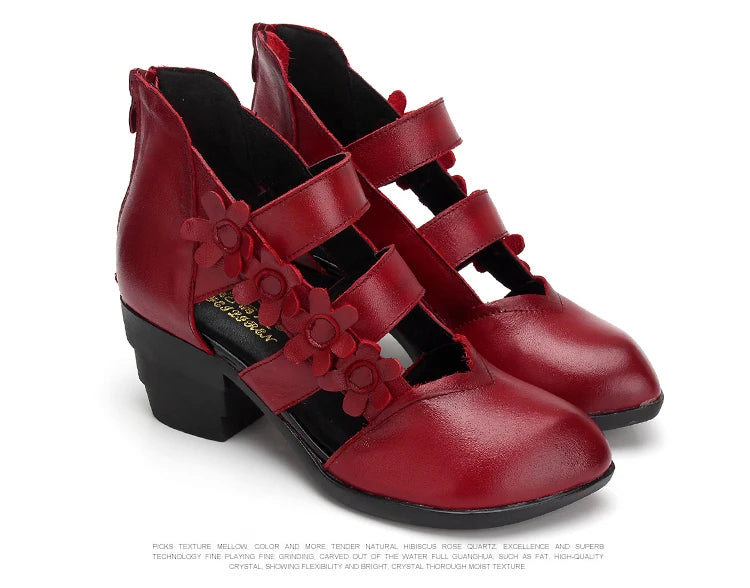 Funki Findz | Shoes | Women's Gothic Leather Low Heel Wedges