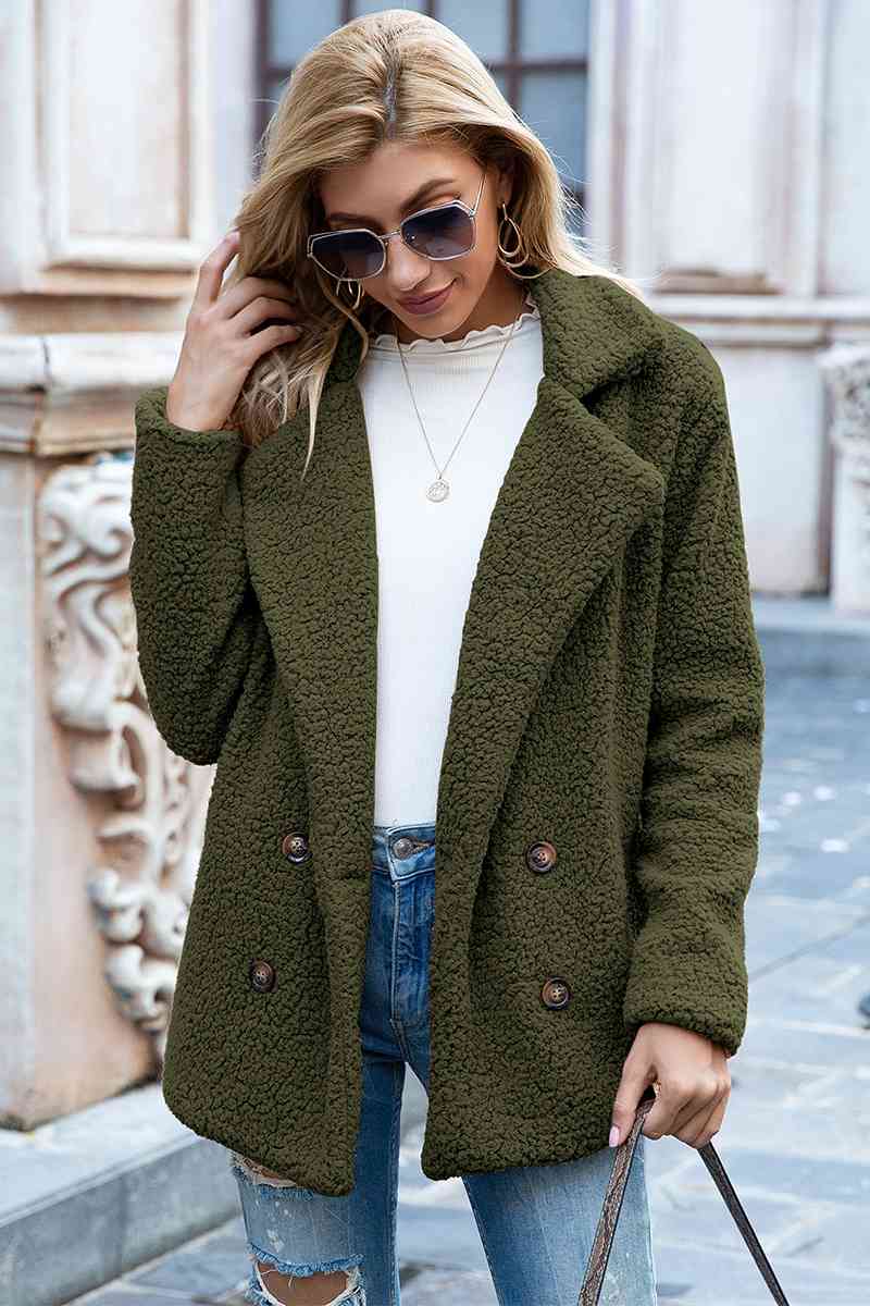 Funki Findz | Jackets | Women's Full Lapel Collar Sherpa Coat