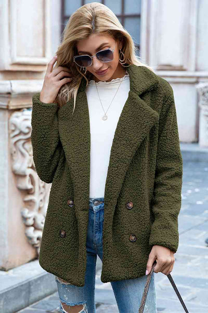 Funki Findz | Jackets | Women's Full Lapel Collar Sherpa Coat