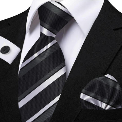 Funki Findz | Neckties | Men's Classic Striped Jacquard Tie Set