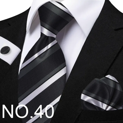 Funki Findz | Neckties | Men's Classic Striped Jacquard Tie Set