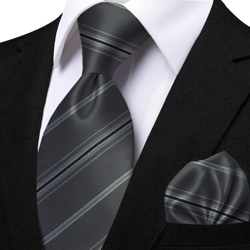 Funki Findz | Neckties | Men's Classic Striped Jacquard Tie Set