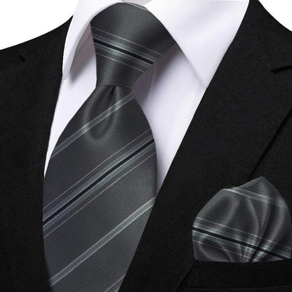 Funki Findz | Neckties | Men's Classic Striped Jacquard Tie Set