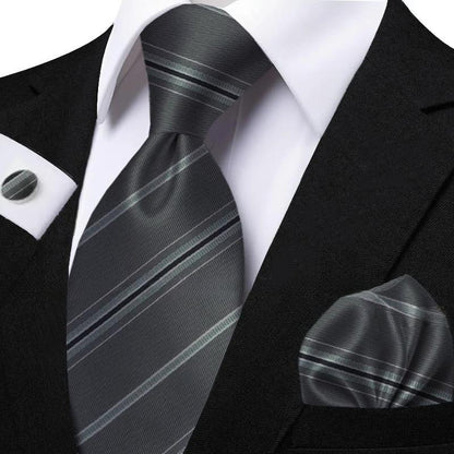 Funki Findz | Neckties | Men's Classic Striped Jacquard Tie Set