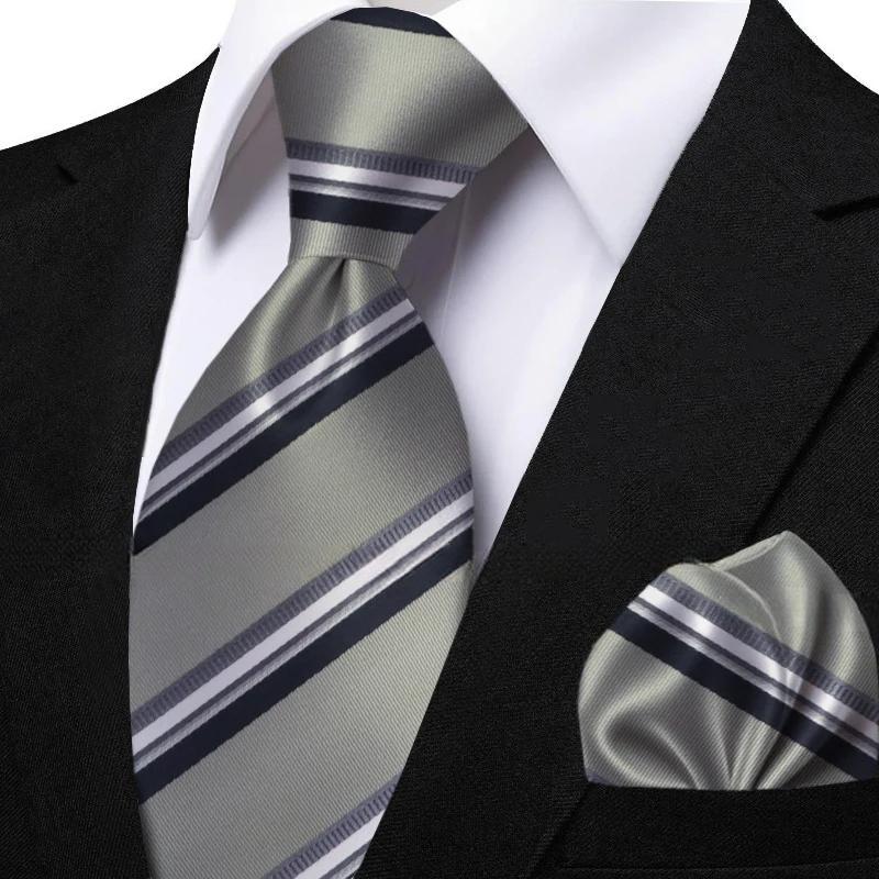 Funki Findz | Neckties | Men's Classic Striped Jacquard Tie Set