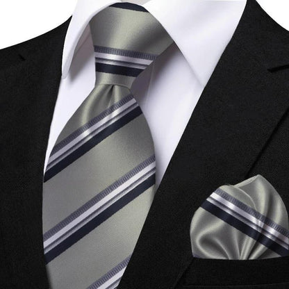 Funki Findz | Neckties | Men's Classic Striped Jacquard Tie Set