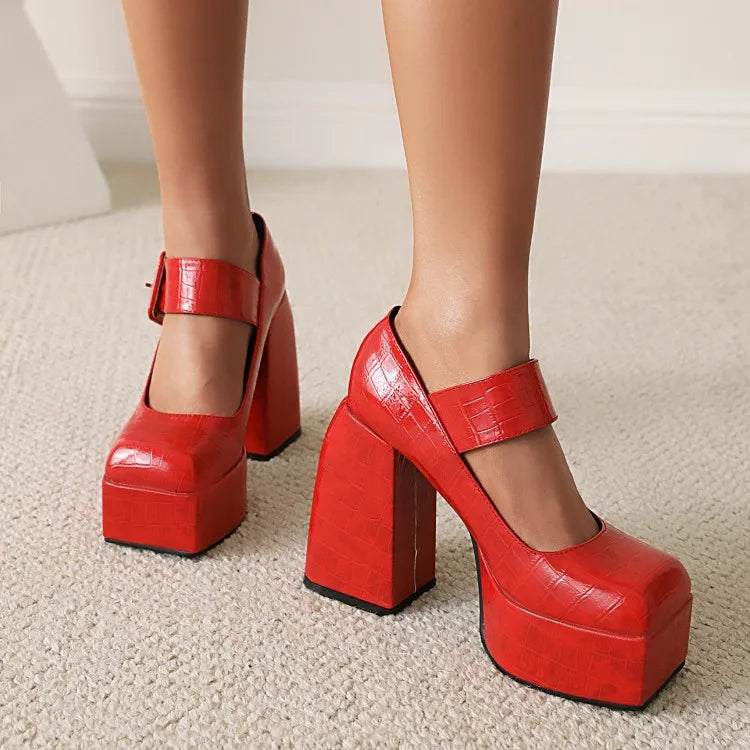 Funki Findz | Shoes | Women's Stone Pattern High-Heel Platform