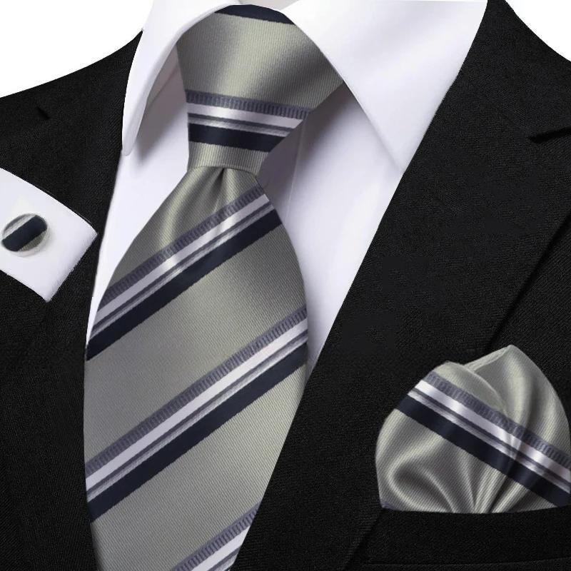 Funki Findz | Neckties | Men's Classic Striped Jacquard Tie Set