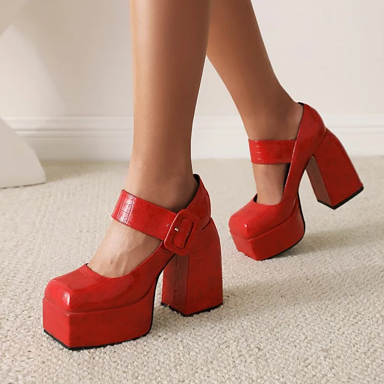 Funki Findz | Shoes | Women's Stone Pattern High-Heel Platform