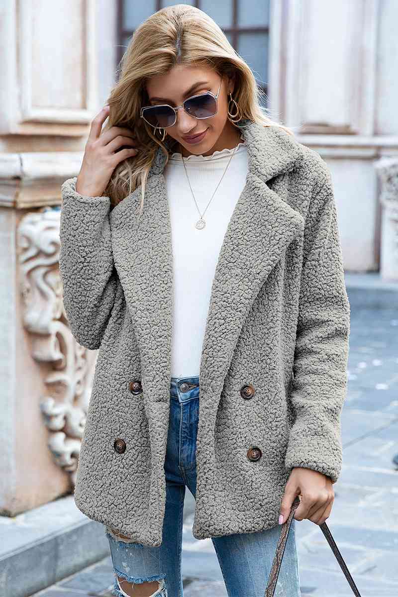 Funki Findz | Jackets | Women's Full Lapel Collar Sherpa Coat