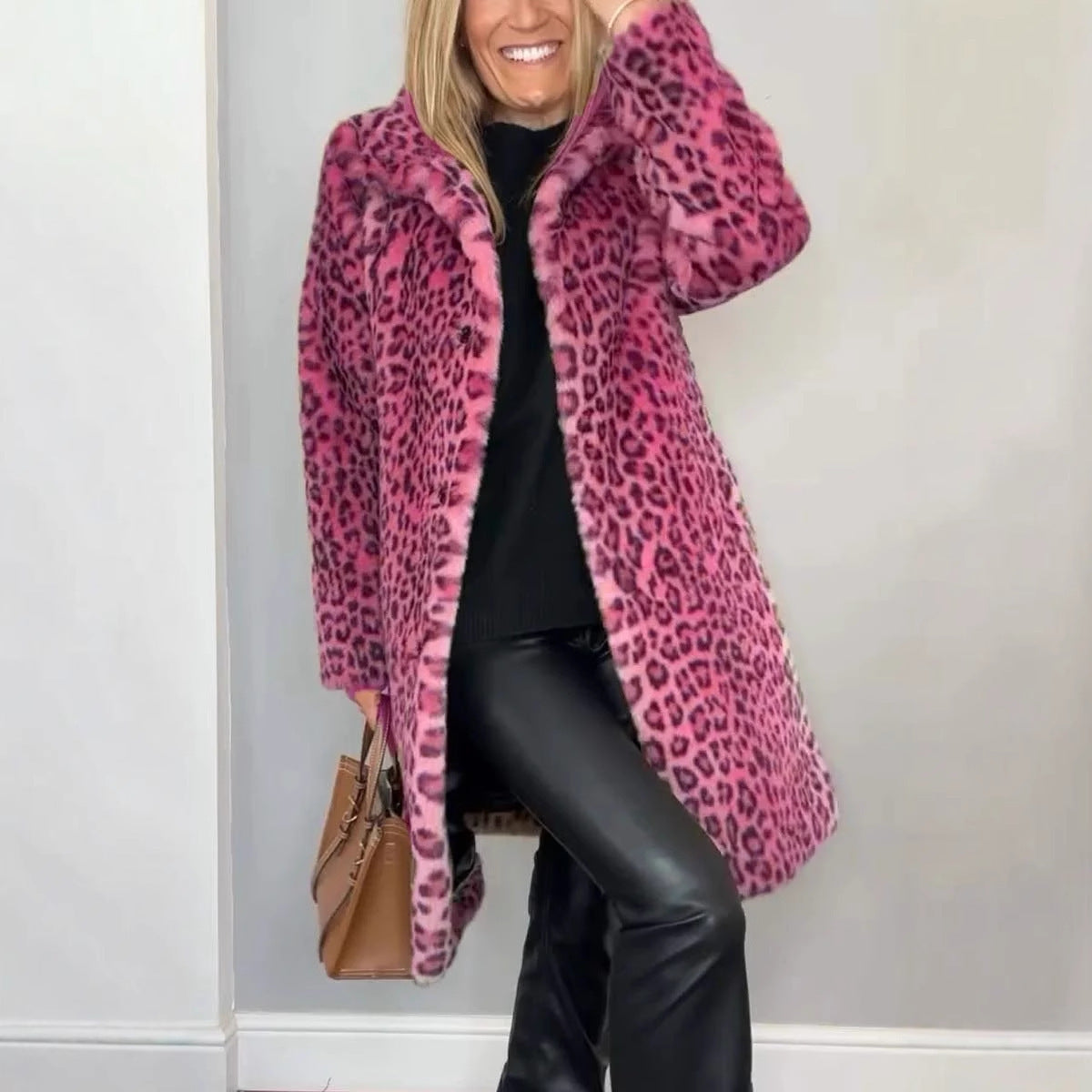 Funki Findz | Jackets | Women's Leopard Print Plush Coat