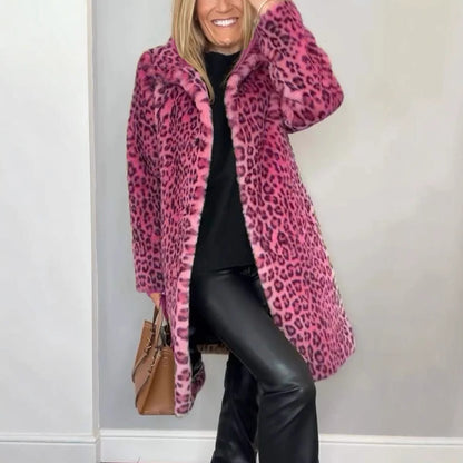 Funki Findz | Jackets | Women's Leopard Print Plush Coat