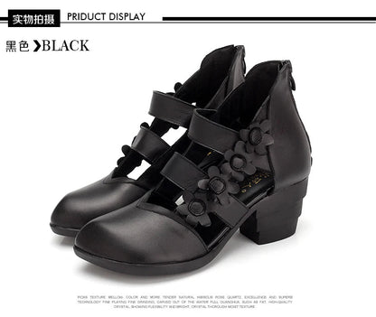 Funki Findz | Shoes | Women's Gothic Leather Low Heel Wedges