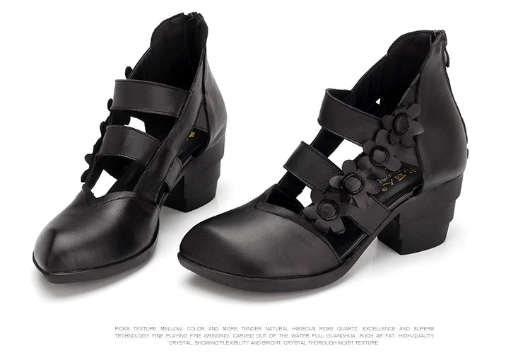 Funki Findz | Shoes | Women's Gothic Leather Low Heel Wedges