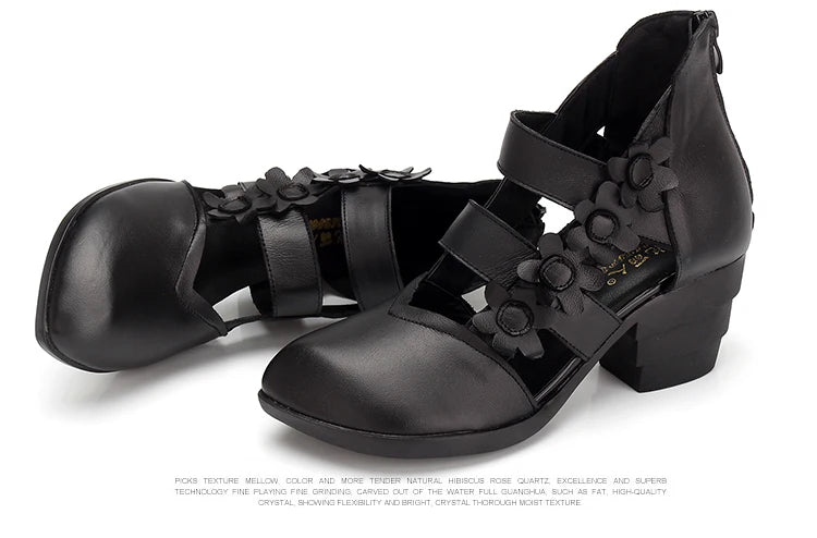 Funki Findz | Shoes | Women's Gothic Leather Low Heel Wedges