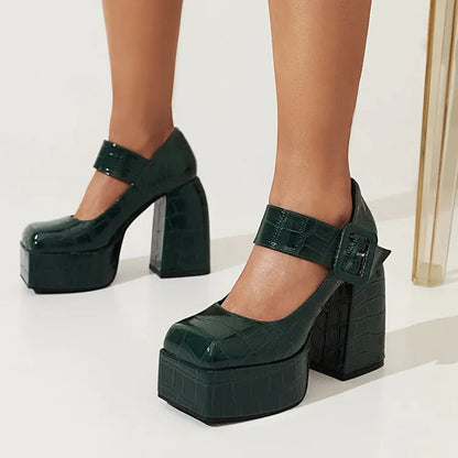 Funki Findz | Shoes | Women's Stone Pattern High-Heel Platform