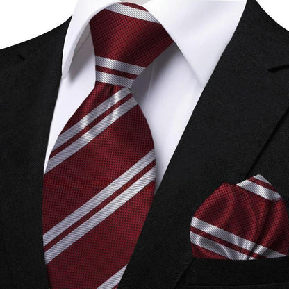 Funki Findz | Neckties | Men's Classic Striped Jacquard Tie Set