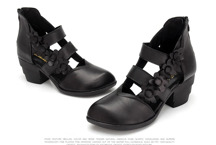 Funki Findz | Shoes | Women's Gothic Leather Low Heel Wedges