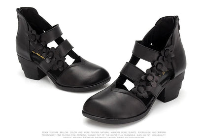 Funki Findz | Shoes | Women's Gothic Leather Low Heel Wedges