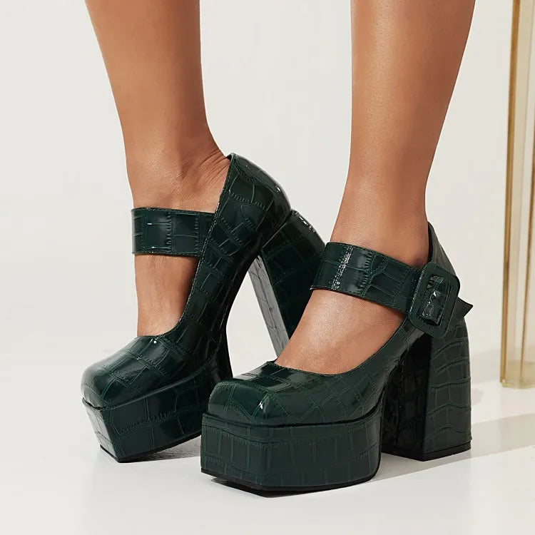 Funki Findz | Shoes | Women's Stone Pattern High-Heel Platform