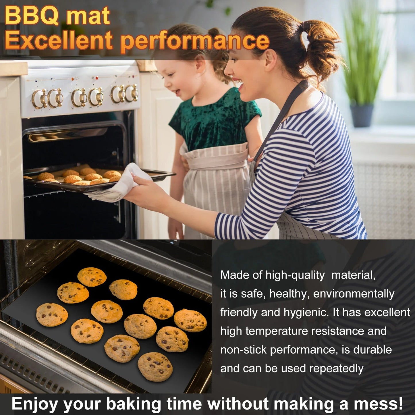 Funki Findz | Grill Mats | 4 Pcs Large Non Stick Oven Grill Mats