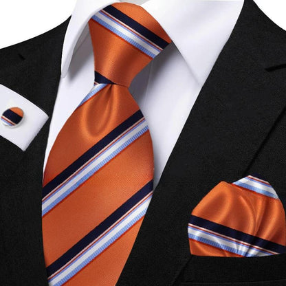 Funki Findz | Neckties | Men's Classic Striped Jacquard Tie Set