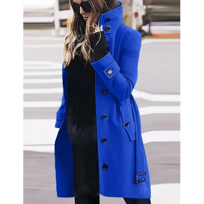 Funki Findz | Jackets | Women's Wool Blend Stand Collar Coat