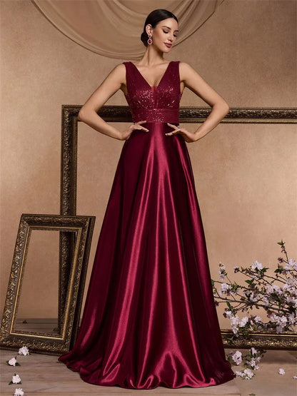 Funki Findz | Dresses | Women's Elegant Satin Sequin Dresses