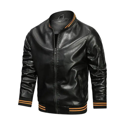 Funki Findz | Jackets | Men's Casual PU Leather Racer Jacket