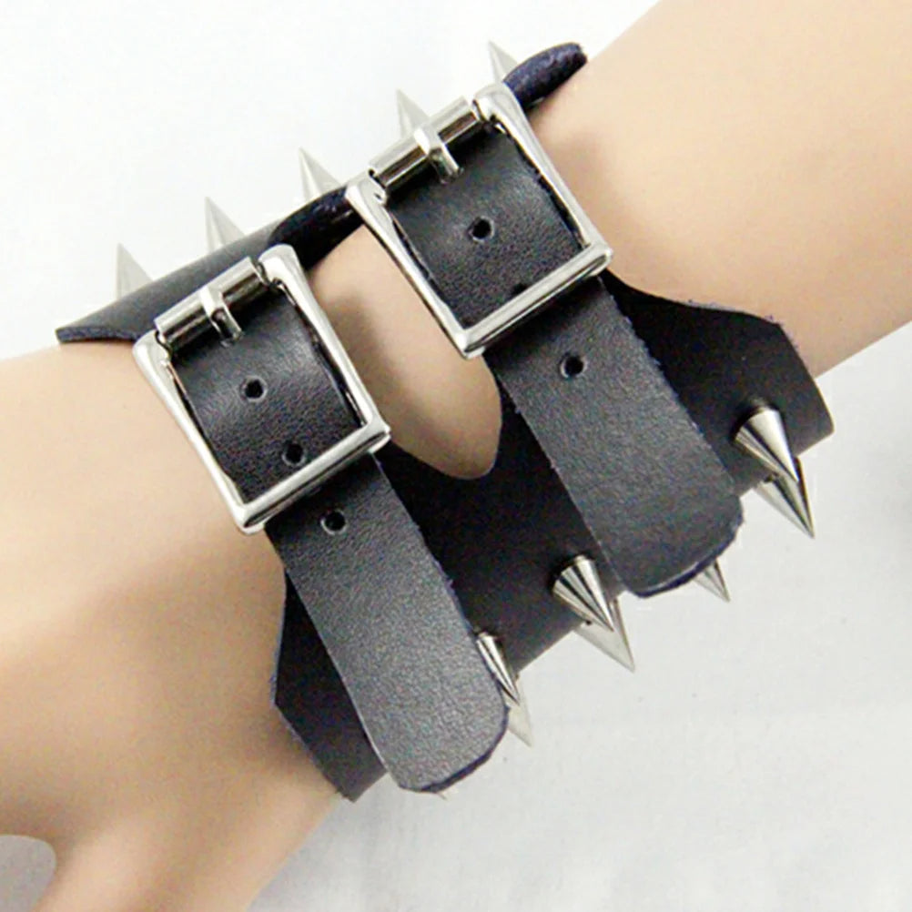 Funki Findz | Bracelets | Unisex Leather Spike Wristband