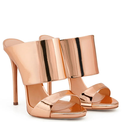 Funki Findz | Shoes | Women's Stylish Metallic High Heel Slides