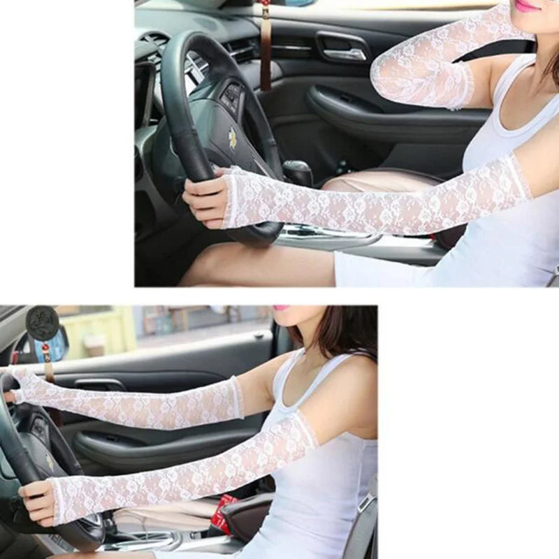 Funki Findz | Gloves | Women's Long Lace Fingerless Gloves