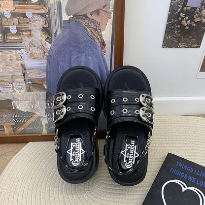 Funki Findz | Shoes | Women's Chunky Gothic Wedge Slides