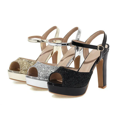 Funki Findz | Shoes | Women's Gold Silver High Chunky Sandals