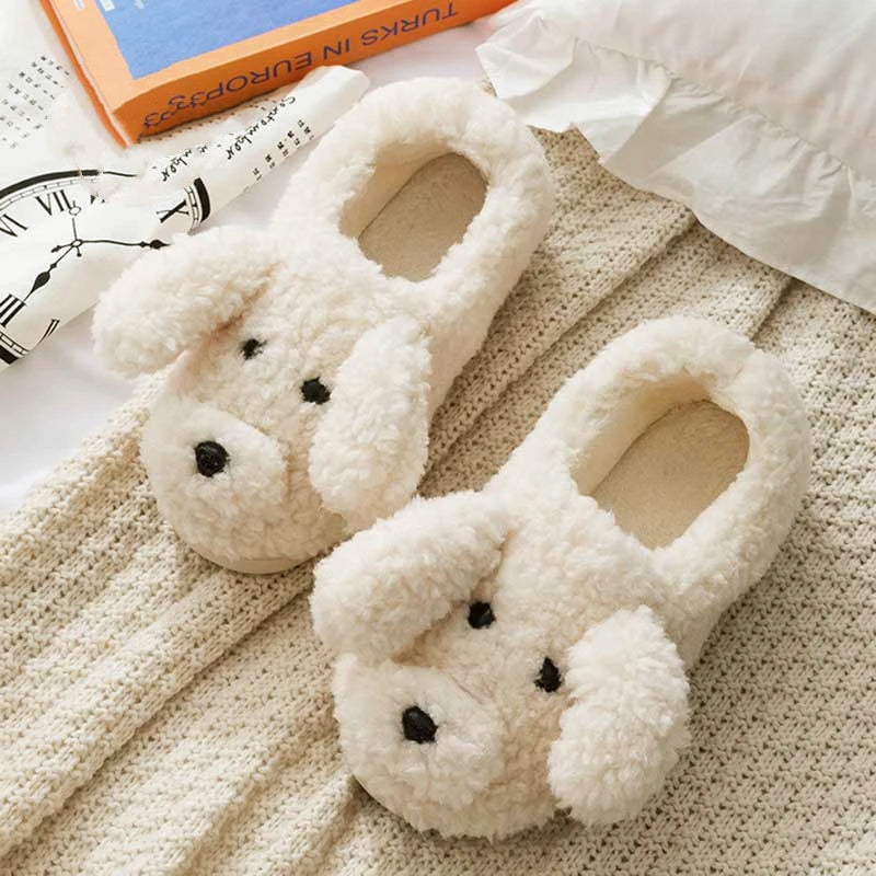 Funki Findz | Shoes | Women's Fluffy Cartoon Dog Fur Slippers