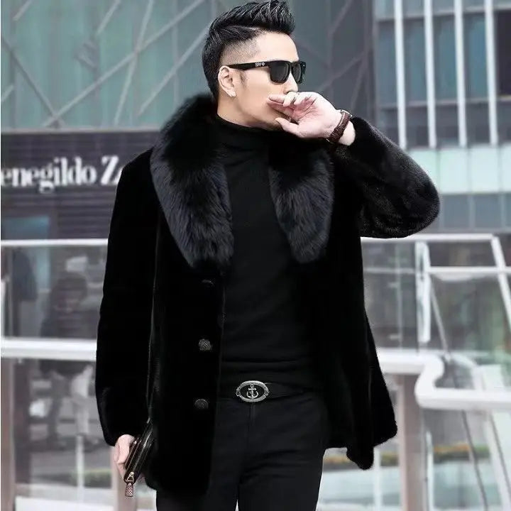 Funki Findz | Jackets | Men's Long Faux Fur Buttoned Up Coat